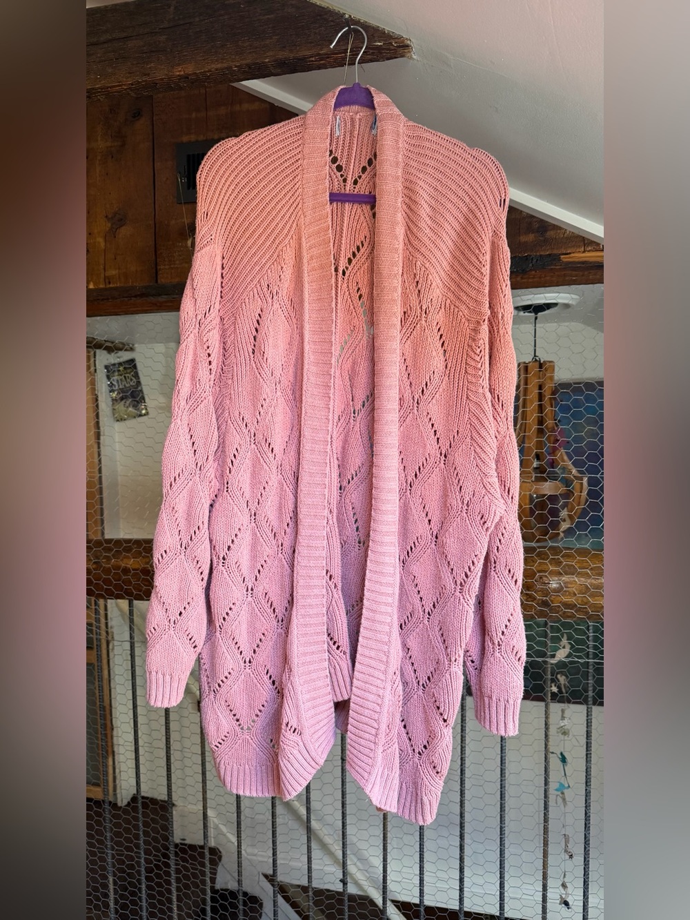 Old Navy Light Pink Open-Front Knit Cardigan